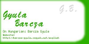 gyula barcza business card